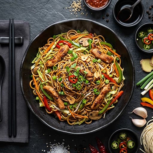Hakka Noodles (Chicken)