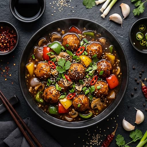Veg Manchurian (Gravy) cooked by a ChefKart chef