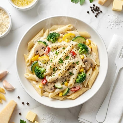 White Sauce Pasta (Veg) cooked by a ChefKart chef