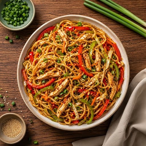Chilli Garlic Noodles (Chicken)
