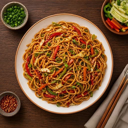 Chilli Garlic Noodles (Veg)